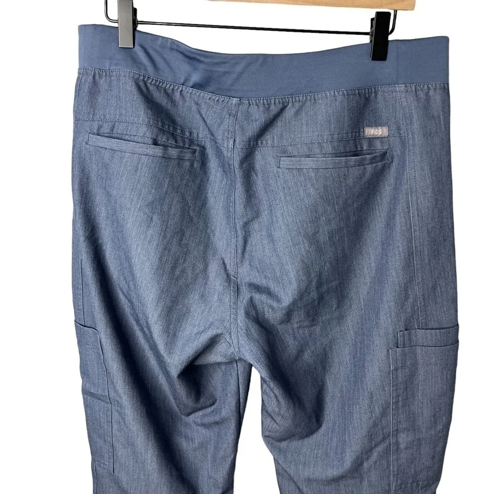 Figs Axim Cargo Scrub Pants Heather Blue Size Medium Style T2001 Medical